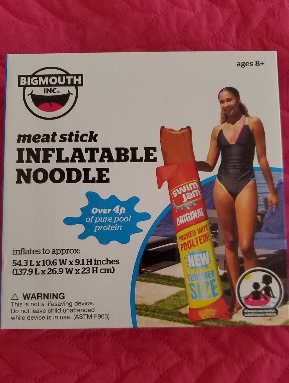 BigMouth Pink Inflatable Meat Stick Pool Noodle